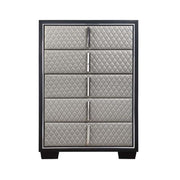 Nicola - Chest - Silver Synthetic Leather & Black - R&R Furniture Gallery (Fountain Valley, CA)