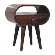 Circular Bedside Table With Open Slot - Walnut - R&R Furniture Gallery (Fountain Valley, CA)