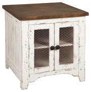 Wystfield - Rectangular End Table - 2 Doors - White / Brown - R&R Furniture Gallery (Fountain Valley, CA)