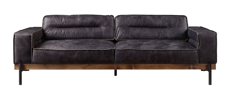 Silchester - Sofa - Antique Ebony Top Grain Leather - R&R Furniture Gallery (Fountain Valley, CA)