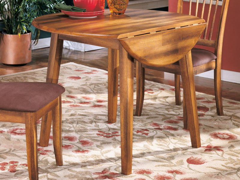 Berringer - Round DRM Drop Leaf Table - Rustic Brown - R&R Furniture Gallery (Fountain Valley, CA)