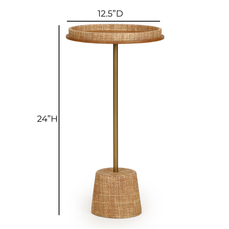 Saddle Raffia Designer Side Table - Natural - R&R Furniture Gallery (Fountain Valley, CA)