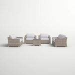 All Weather Wicker 8 Piece Patio Sectional Set With Cushions Modular Design - Gray Mix