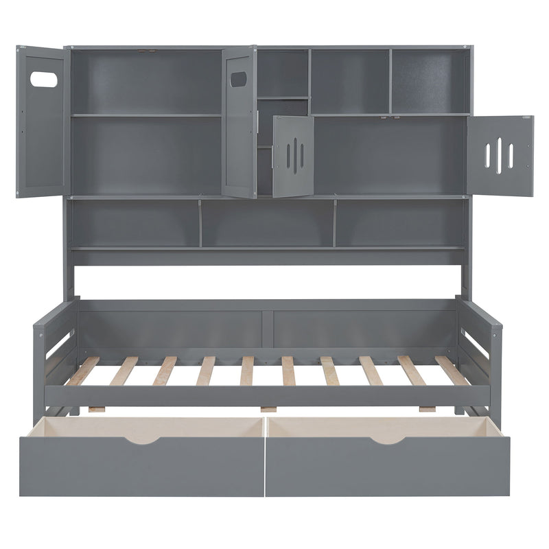 Daybed With All-In-One Cabinet And Shelf - R&R Furniture Gallery (Fountain Valley, CA)