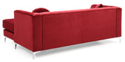 Glory Furniture soft micro suede sofa chaise in beige, stationary sectional with plush cushions and sleek design.