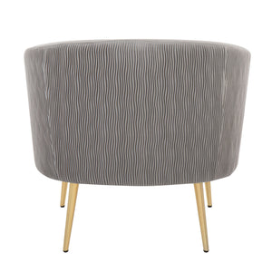 Tania - Pleated Waves Contemporary / Glam Chair - Silver