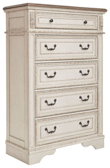 Realyn - Five Drawer Chest - White / Brown / Beige - R&R Furniture Gallery (Fountain Valley, CA)