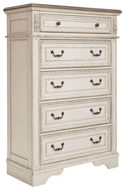 Realyn - Five Drawer Chest - White / Brown / Beige - R&R Furniture Gallery (Fountain Valley, CA)