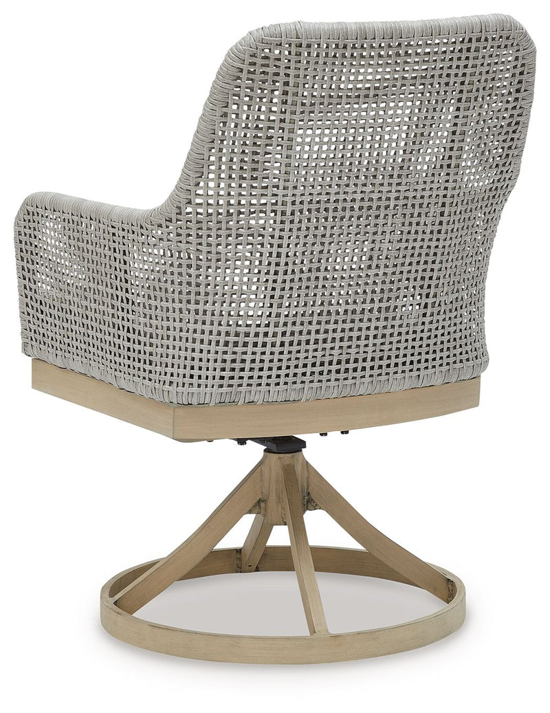 Seton Creek - Swivel Chair With Cushion (Set of 2) - Gray - R&R Furniture Gallery (Fountain Valley, CA)