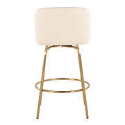 Toriano - Contemporary, Fixed Height Counter Stool With Swivel With Round Footrest (Set of 2) - R&R Furniture Gallery (Fountain Valley, CA)