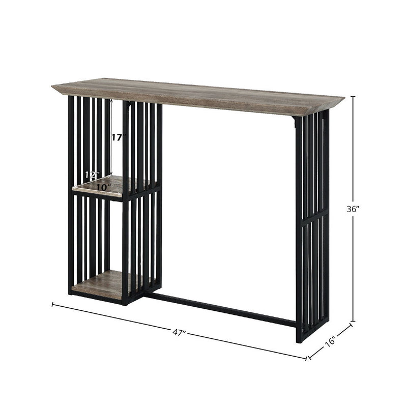 Zudora - Counter Height Table - Oak & Sandy Black - R&R Furniture Gallery (Fountain Valley, CA)