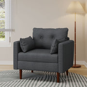 Enchantica - Upholstered Fabric Club Chair With Button Tufted And 2 Accent Pillows - R&R Furniture Gallery (Fountain Valley, CA)