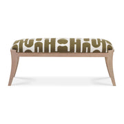 Arielle - Embroidered Bench - Olive / White - R&R Furniture Gallery (Fountain Valley, CA)