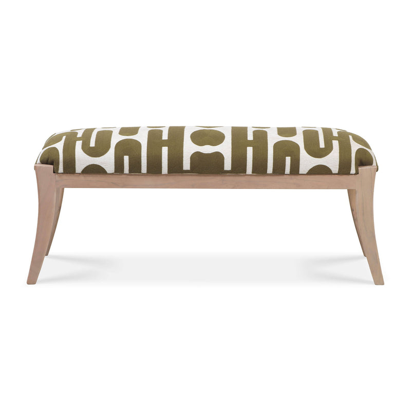 Arielle - Embroidered Bench - Olive / White - R&R Furniture Gallery (Fountain Valley, CA)