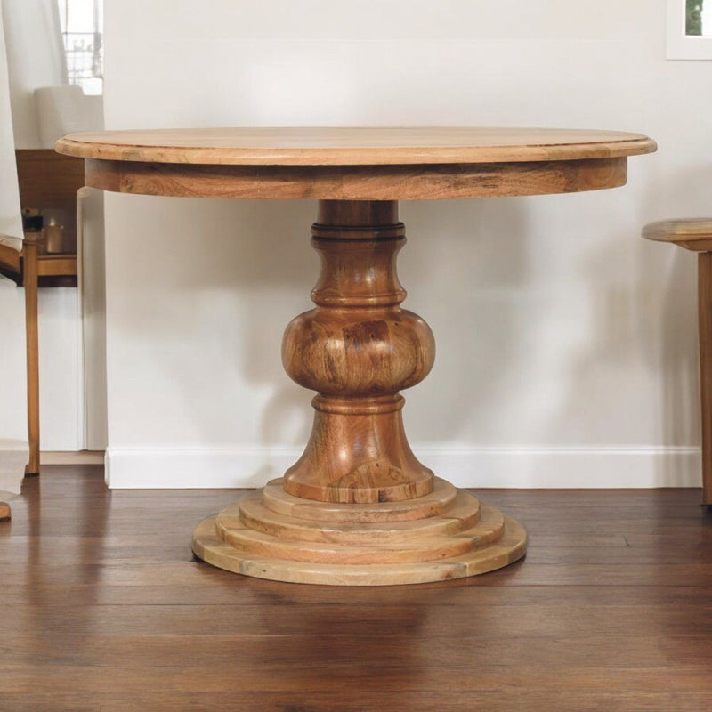 Round Turned Dining Table - Oak - R&R Furniture Gallery (Fountain Valley, CA)