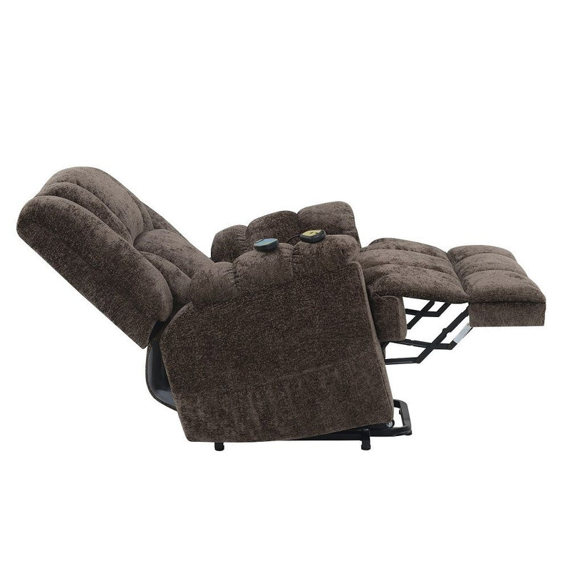 Pacay - Power Recliner With Lift & Heating & Massage - Brown Chenille - R&R Furniture Gallery (Fountain Valley, CA)