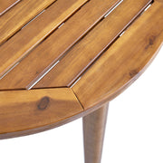 Noble House Stamford modern outdoor teak bistro table with water-resistant finish, perfect for patio or garden seating.