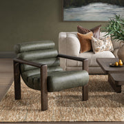 Classic Home Dahlia accent chair with plush upholstery and wooden legs, showcasing stylish and comfortable home seating.