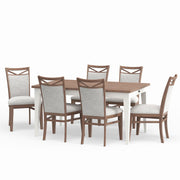 Americana Modern Dining - Rectangular Extendable Dining Table With 6 Upholstered Dining Chairs - Cotton - R&R Furniture Gallery (Fountain Valley, CA)