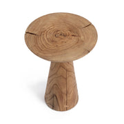 Alina Accent Table by Classic Home in Heartwood Natural wood with a round top and slender legs, ideal for living room or bedroom decor.