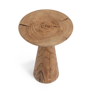 Alina Accent Table by Classic Home in Heartwood Natural wood with a round top and slender legs, ideal for living room or bedroom decor.
