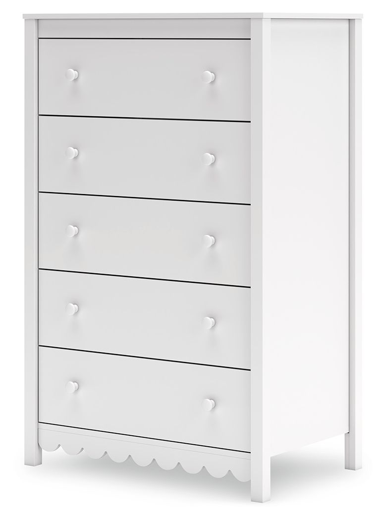 Hallityn - Five Drawer Chest - White - R&R Furniture Gallery (Fountain Valley, CA)