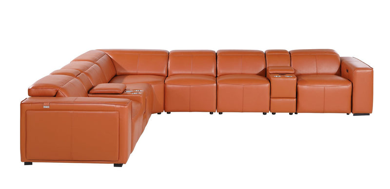 1224 - 8-Piece L-Shaped Sectional Sofa In With 3 Power Recliners & Power Headrests