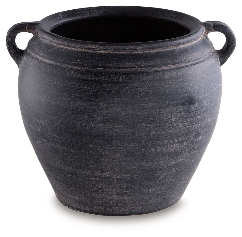 Signature Design by Ashley Meadie 9-inch vase, decorative ceramic vase with textured finish, perfect for home decor.