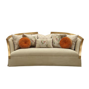 Daesha - Sofa With 8 Pillows - Tan Flannel & Antique Gold - R&R Furniture Gallery (Fountain Valley, CA)