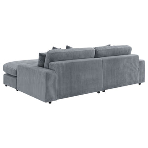 Marcus - Fog Track Arms Reversible Sectional With Pillows - Fog