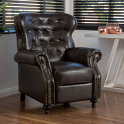Contemporary Style Push Back Recliner With Button Tufted Stitching And Nailhead Trim - R&R Furniture Gallery (Fountain Valley, CA)
