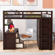 DreamHaus loft bed with built-in drawers, desk, and wardrobe, ideal for maximizing space in a compact bedroom.