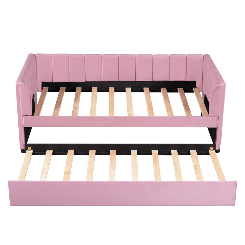 Upholstered Daybed With Ergonomic Design Backrest - R&R Furniture Gallery (Fountain Valley, CA)