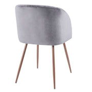 Pair of Lumi Source Fran contemporary dining chairs with sleek design and wooden legs, set of two for modern dining rooms.