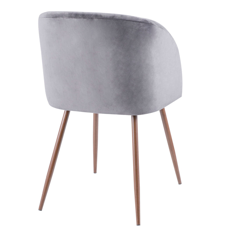 Pair of Lumi Source Fran contemporary dining chairs with sleek design and wooden legs, set of two for modern dining rooms.