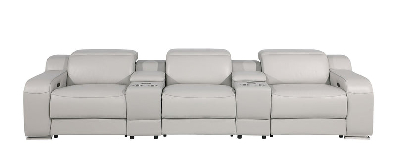 1116 - 5-Piece Modular Power Reclining Sofa In With 3 Power Recliners & Power Headrests