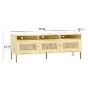 TOV Furniture Sierra media console TV stand with wood finish and open shelving for modern living room storage