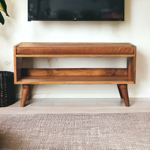 Solid Wood Bench With Upholstered Sea - R&R Furniture Gallery (Fountain Valley, CA)