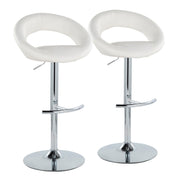 Two Lumi Source Posh contemporary adjustable barstools with swivel, rounded T-footrest, set of 2, featuring sleek modern design.