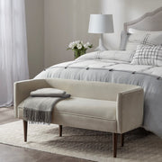 Farrah - Accent Bench With Low Back & Sides - Cream - R&R Furniture Gallery (Fountain Valley, CA)