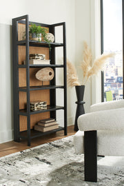Abyard - Bookcase - Black / Natural - R&R Furniture Gallery (Fountain Valley, CA)