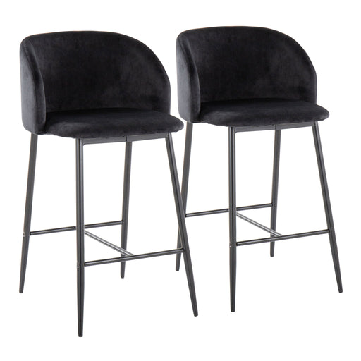 Set of two Lumi Source Fran contemporary fixed height counter stools with sleek modern design and comfortable seating.