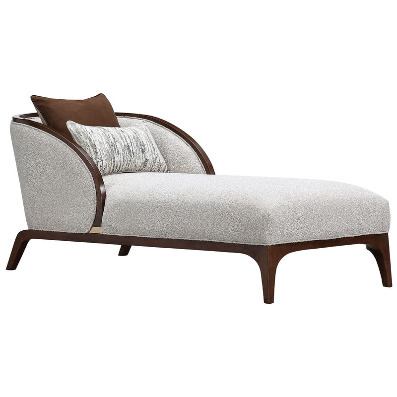 Houston - Chaise - Pebble / Walnut - R&R Furniture Gallery (Fountain Valley, CA)