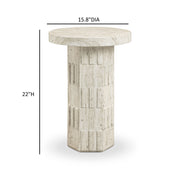 Asta - Concrete Indoor/Outdoor Side Table - Travertine - R&R Furniture Gallery (Fountain Valley, CA)