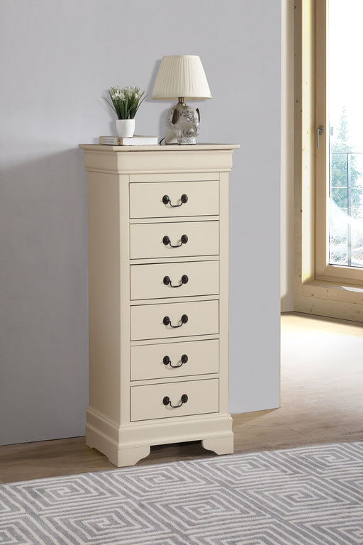 Traditional style lingerie storage chest by Glory Furniture, featuring a classic wooden design with decorative detailing.