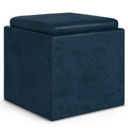 Rockwood - Upholstered Cube Storage Ottoman With Tray - R&R Furniture Gallery (Fountain Valley, CA)