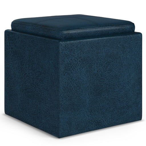 Rockwood - Upholstered Cube Storage Ottoman With Tray - R&R Furniture Gallery (Fountain Valley, CA)