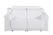 1126 - Top Grain Power Reclining Italian Leather Loveseat - R&R Furniture Gallery (Fountain Valley, CA)