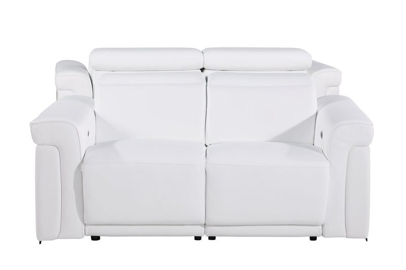 1126 - Top Grain Power Reclining Italian Leather Loveseat - R&R Furniture Gallery (Fountain Valley, CA)