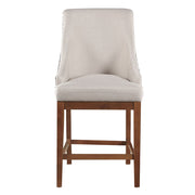 Gilsea - Counter Height Chair (Set of 2) - Fabric, Brown Synthetic Leather & Brown - R&R Furniture Gallery (Fountain Valley, CA)